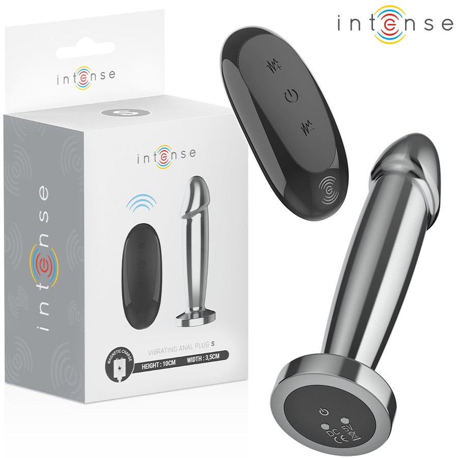 INTENSE - ANAL PLUG 10 VIBRATIONS METAL DILDO WITH REMOTE CONTROL S
